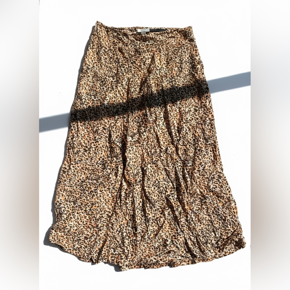 Chic Leopard Print A-Line Skirt